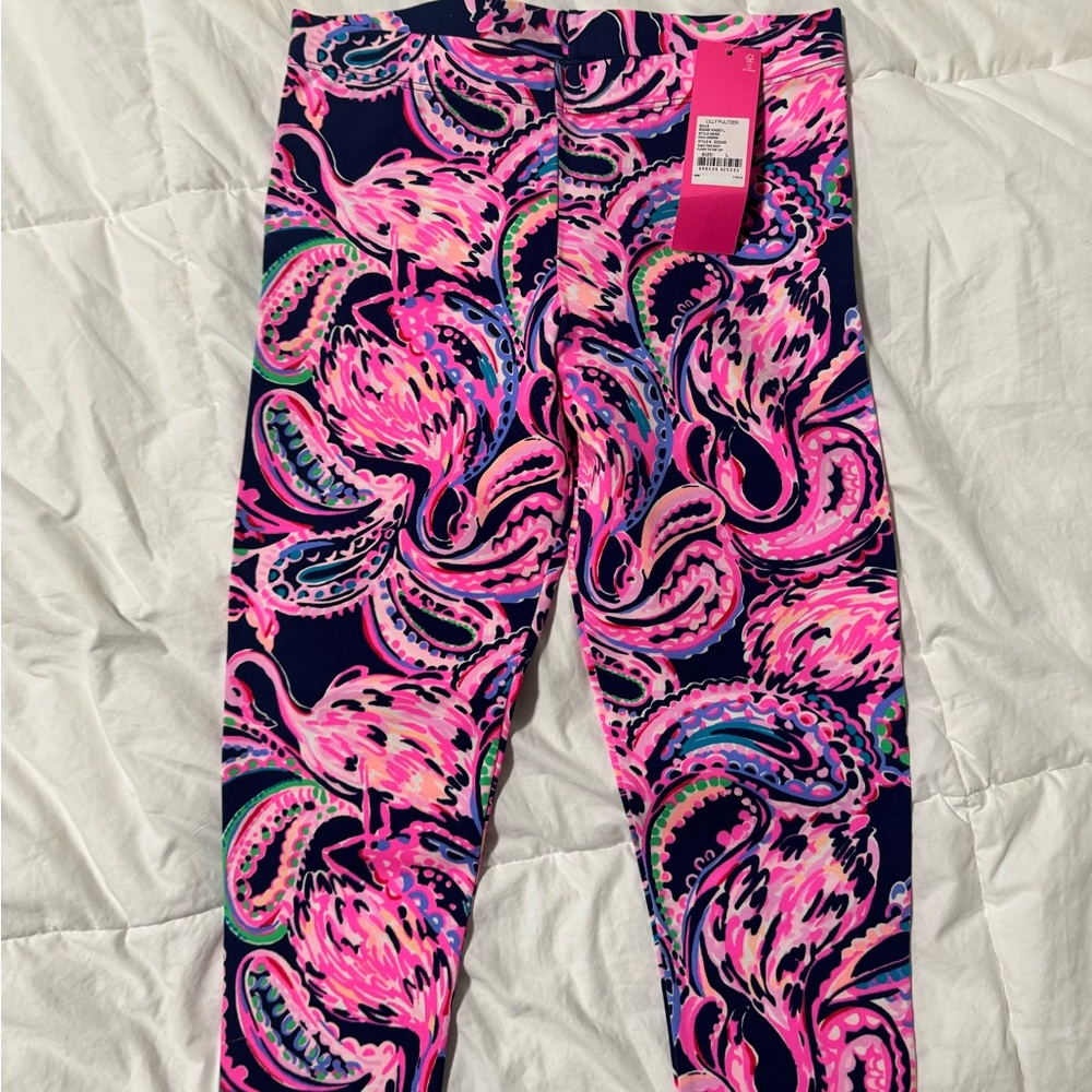 Lilly Pulitzer Lilly Girls High Maia Leggings Flock To The Top Size L